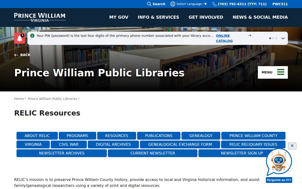 Lake Ridge historical directory companion resources listed by RELIC