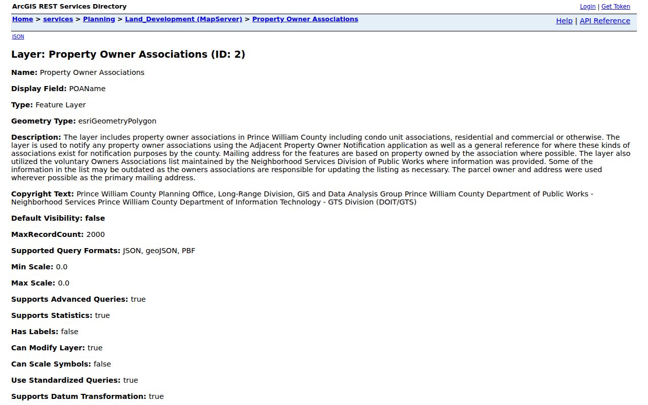 Lake Ridge neighbors county property-owner association GIS layer