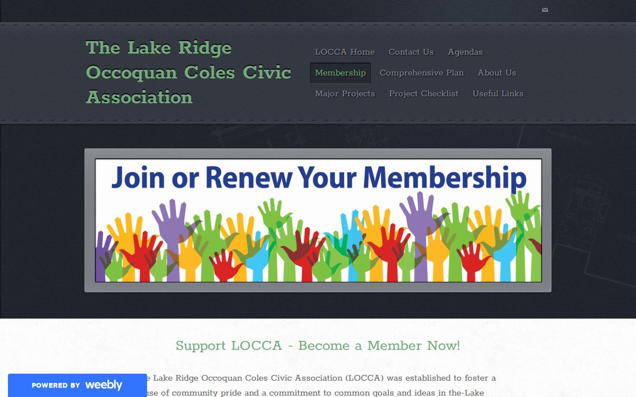 Lake Ridge neighbors LOCCA community association membership page