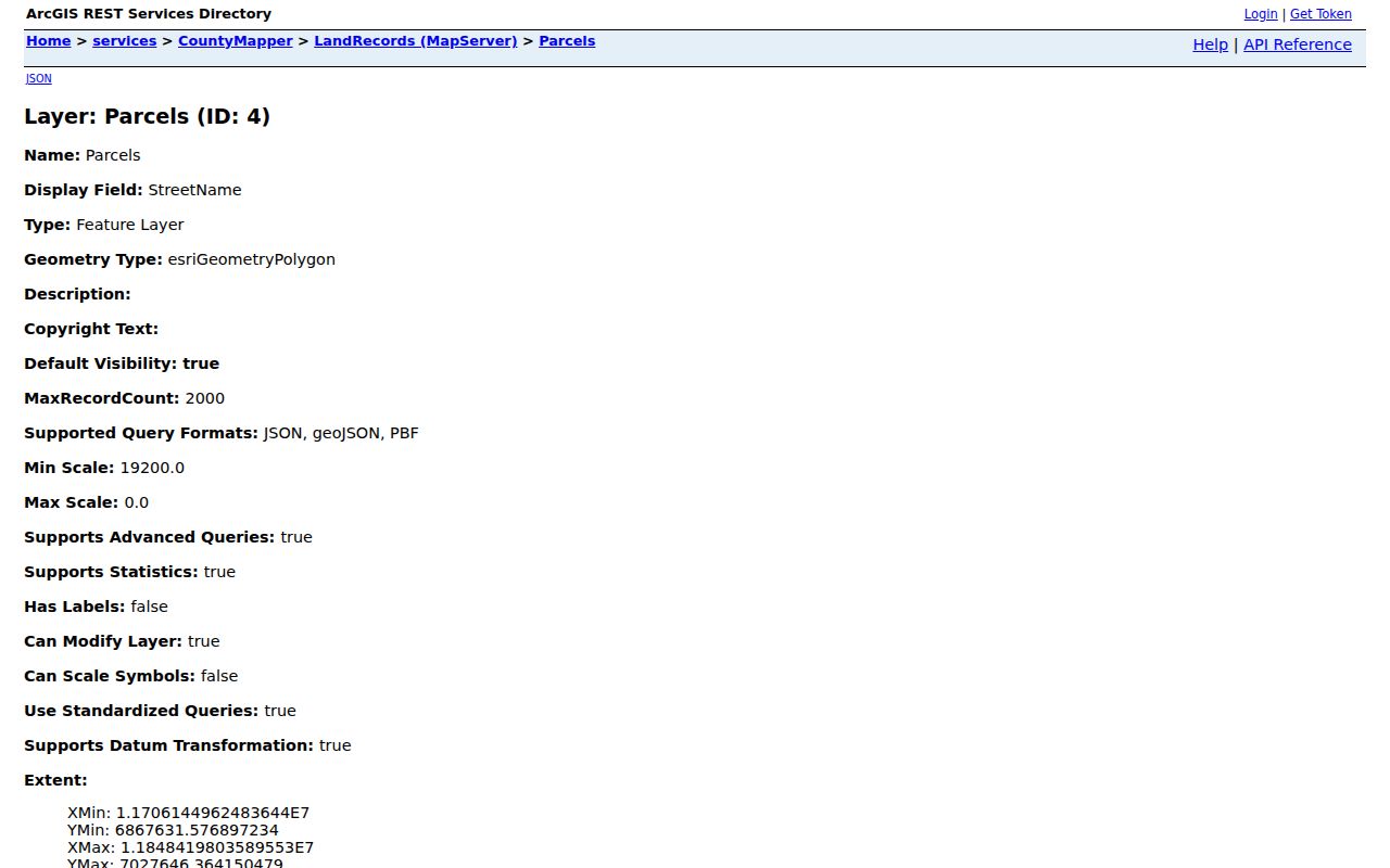 Lake Ridge ZIP directory County Mapper parcel attribute layer